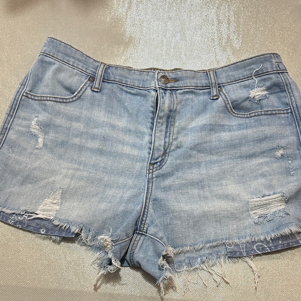 Aerie Light Blue Distressed Jean Shorts